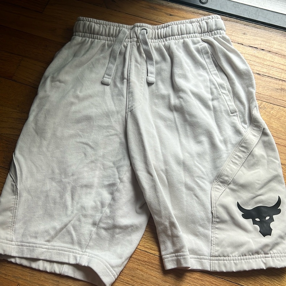 The Rock Under Armour Light Tan/Ivory Shorts, S